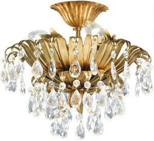 Casa Padrino Luxus Barock Kristall Deckenleuchte Gold  30 x H. 26 cm - Barock Wohnzimmer Deckenleuchte - Barock Hotel Deckenleuchte - Barock M�bel