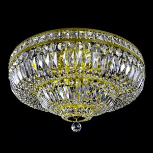 Casa Padrino Luxus Barock Kristall Deckenleuchte Gold  60 x H. 30 cm - Prunkvolle Messing Deckenleuchte mit b�hmischem Kristallglas - Barock M�bel - Edel & Prunkvoll