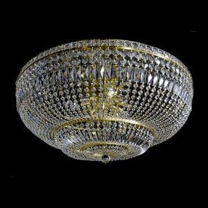 Casa Padrino Luxus Barock Kristall Deckenleuchte Gold  90 x H. 45 cm - Prunkvolle Messing Deckenleuchte mit b�hmischem Kristallglas - Barock M�bel - Edel & Prunkvoll