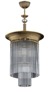 Casa Padrino Luxus Barock Kristall Deckenleuchte Messing mit Patina  34 x H. 65 cm