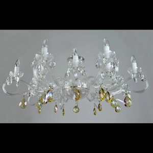 Casa Padrino Luxus Barock Kristall Deckenleuchte Silber  107 x H. 42 cm - Prunkvolle Messing Deckenleuchte mit b�hmischem Kristallglas - Barock M�bel - Edel & Prunkvoll