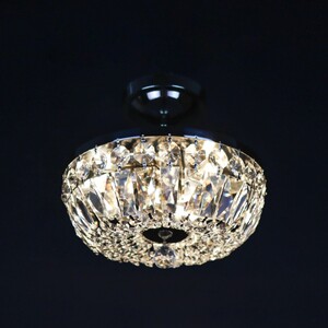 Casa Padrino Luxus Barock Kristall Deckenleuchte Silber  30 x H. 16 cm - Prunkvolle Messing Deckenleuchte mit b�hmischem Kristallglas - Barock M�bel - Edel & Prunkvoll