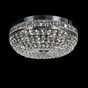 Casa Padrino Luxus Barock Kristall Deckenleuchte Silber  40 x H. 17 cm - Prunkvolle Messing Deckenleuchte mit b�hmischem Kristallglas - Barock M�bel - Edel & Prunkvoll