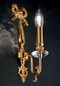 Casa Padrino Luxus Barock Kristall Wandleuchte Gold 10 x 16 x H. 36 cm - Prunkvolle Wandlampe im Barockstil - Barock Leuchten - Edel & Prunkvoll - Luxus Qualit�t - Made in Italy
