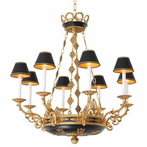 Casa Padrino Luxus Barock Kronleuchter Antik Gold / Schwarz  97 x H. 99 cm - Luxus Qualit�t