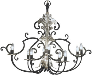 Casa Padrino Luxus Barock Kronleuchter Anthrazit / Silber 105 x 40 x H. 90 cm - Ovaler Hotel & Restaurant Kronleuchter - Edel & Prunkvoll