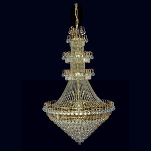 Casa Padrino Luxus Barock Kristall Kronleuchter Gold  100 x H. 150 cm - Prunkvolle Messing Kronleuchter mit b�hmischem Kristallglas - Barock M�bel - Edel & Prunkvoll