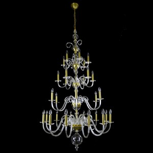 Casa Padrino Luxus Barock Kristall Kronleuchter Gold  100 x H. 200 cm - Prunkvolle Messing Kronleuchter mit b�hmischem Kristallglas - Barock M�bel - Edel & Prunkvoll