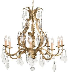 Casa Padrino Luxus Barock Kristall Kronleuchter Gold  80 x H. 80 cm - Barock & Jugendstil Wohnzimmer Kronleuchter