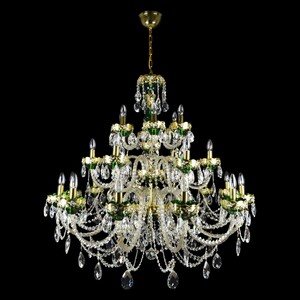 Casa Padrino Luxus Barock Kristall Kronleuchter Gold  100 x H. 97 cm - Prunkvolle Messing Kronleuchter mit b�hmischem Kristallglas - Barock M�bel - Edel & Prunkvoll