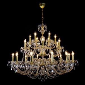Casa Padrino Luxus Barock Kristall Kronleuchter Gold  105 x H. 90 cm - Prunkvolle Messing Kronleuchter mit b�hmischem Kristallglas - Barock M�bel - Edel & Prunkvoll