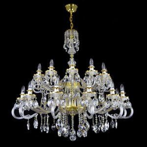 Casa Padrino Luxus Barock Kristall Kronleuchter Gold  110 x H. 100 cm - Prunkvolle Messing Kronleuchter mit b�hmischem Kristallglas - Barock M�bel - Edel & Prunkvoll