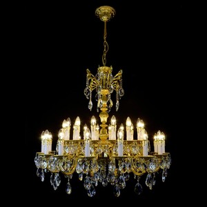 Casa Padrino Luxus Barock Kristall Kronleuchter Gold  110 x H. 100 cm - Prunkvolle Messing Kronleuchter mit b�hmischem Kristallglas - Barock M�bel - Edel & Prunkvoll