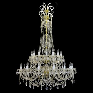 Casa Padrino Luxus Barock Kristall Kronleuchter Gold  114 x H. 170 cm - Prunkvolle Messing Kronleuchter mit b�hmischem Kristallglas - Barock M�bel - Edel & Prunkvoll