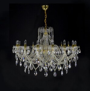Casa Padrino Luxus Barock Kristall Kronleuchter Gold  114 x H. 75 cm - Prunkvolle Messing Kronleuchter mit b�hmischem Kristallglas - Barock M�bel - Edel & Prunkvoll