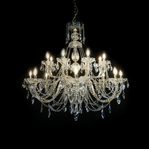 Casa Padrino Luxus Barock Kristall Kronleuchter Gold  120 x H. 105 cm - Prunkvolle Messing Kronleuchter mit b�hmischem Kristallglas - Barock M�bel - Edel & Prunkvoll