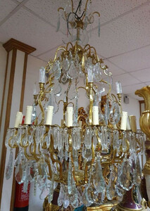 Casa Padrino Luxus Barock Kristall Kronleuchter Gold / Wei� - Prunkvoller Barockstil Kronleuchter - Barock Kristall Leuchten - Edel & Prunkvoll