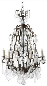 Casa Padrino Luxus Barock Kristall Kronleuchter Antik Messingfarben  60 x H. 90 cm - Prunkvoller Messing L�ster - Barock Wohnzimmer Kronleuchter - Barock Hotel Kronleuchter