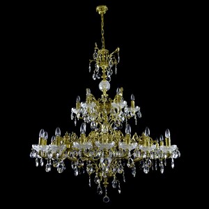 Casa Padrino Luxus Barock Kristall Kronleuchter Gold  125 x H. 130 cm - Prunkvolle Messing Kronleuchter mit b�hmischem Kristallglas - Barock M�bel - Edel & Prunkvoll