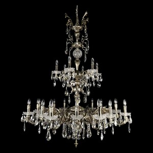 Casa Padrino Luxus Barock Kristall Kronleuchter Gold  125 x H. 165 cm - Prunkvolle Messing Kronleuchter mit b�hmischem Kristallglas - Barock M�bel - Edel & Prunkvoll