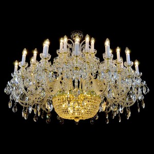 Casa Padrino Luxus Barock Kristall Kronleuchter Gold  140 x H. 120 cm - Prunkvolle Messing Kronleuchter mit b�hmischem Kristallglas - Barock M�bel - Edel & Prunkvoll