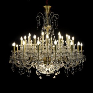 Casa Padrino Luxus Barock Kristall Kronleuchter Gold  140 x H. 120 cm - Prunkvolle Messing Kronleuchter mit b�hmischem Kristallglas - Barock M�bel - Edel & Prunkvoll