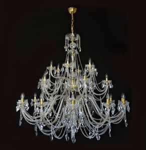 Casa Padrino Luxus Barock Kristall Kronleuchter Gold  150 x H. 140 cm - Prunkvolle Messing Kronleuchter mit b�hmischem Kristallglas - Barock M�bel - Edel & Prunkvoll