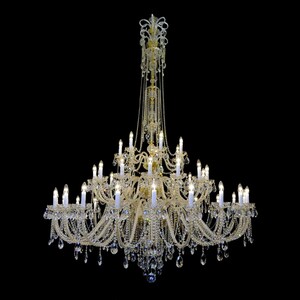 Casa Padrino Luxus Barock Kristall Kronleuchter Gold  154 x H. 250 cm - Prunkvolle Messing Kronleuchter mit b�hmischem Kristallglas - Barock M�bel - Edel & Prunkvoll