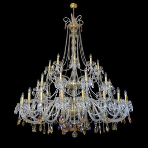 Casa Padrino Luxus Barock Kristall Kronleuchter Gold  160 x H. 200 cm - Prunkvolle Messing Kronleuchter mit b�hmischem Kristallglas - Barock M�bel - Edel & Prunkvoll