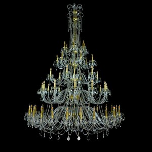 Casa Padrino Luxus Barock Kristall Kronleuchter Gold  170 x H. 235 cm - Prunkvolle Messing Kronleuchter mit b�hmischem Kristallglas - Barock M�bel - Edel & Prunkvoll