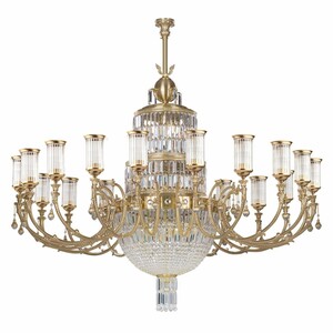 Casa Padrino Luxus Barock Kristall Kronleuchter Messing mit Patina  190 x H. 180 cm