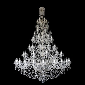 Casa Padrino Luxus Barock Kristall Kronleuchter Gold  200 x H. 315 cm - Prunkvolle Messing Kronleuchter mit b�hmischem Kristallglas - Barock M�bel - Edel & Prunkvoll