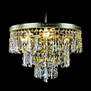 Casa Padrino Luxus Barock Kristall Kronleuchter Gold  30 x H. 25 cm - Prunkvolle Messing Kronleuchter mit b�hmischem Kristallglas - Barock M�bel - Edel & Prunkvoll