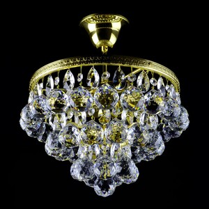 Casa Padrino Luxus Barock Kristall Kronleuchter Gold  30 x H. 35 cm - Prunkvolle Messing Kronleuchter mit b�hmischem Kristallglas - Barock M�bel - Edel & Prunkvoll