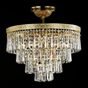 Casa Padrino Luxus Barock Kristall Kronleuchter Gold  40 x H. 34 cm - Prunkvolle Messing Kronleuchter mit b�hmischem Kristallglas - Barock M�bel - Edel & Prunkvoll