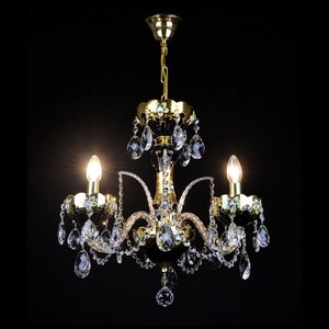 Casa Padrino Luxus Barock Kristall Kronleuchter Gold  42 x H. 50 cm - Prunkvolle Messing Kronleuchter mit b�hmischem Kristallglas - Barock M�bel - Edel & Prunkvoll