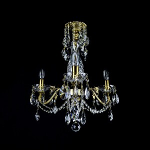 Casa Padrino Luxus Barock Kristall Kronleuchter Gold  43 x H. 54 cm - Prunkvolle Messing Kronleuchter mit b�hmischem Kristallglas - Barock M�bel - Edel & Prunkvoll