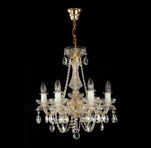 Casa Padrino Luxus Barock Kristall Kronleuchter Gold  45 x H. 125 cm - Prunkvolle Messing Kronleuchter mit b�hmischem Kristallglas - Barock M�bel - Edel & Prunkvoll