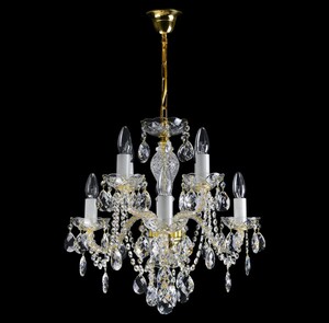 Casa Padrino Luxus Barock Kristall Kronleuchter Gold  48 x H. 50 cm - Prunkvolle Messing Kronleuchter mit b�hmischem Kristallglas - Barock M�bel - Edel & Prunkvoll