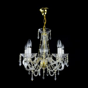 Casa Padrino Luxus Barock Kristall Kronleuchter Gold  50 x H. 45 cm - Prunkvolle Messing Kronleuchter mit b�hmischem Kristallglas - Barock M�bel - Edel & Prunkvoll
