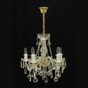 Casa Padrino Luxus Barock Kristall Kronleuchter Gold  50 x H. 50 cm - Prunkvolle Messing Kronleuchter mit b�hmischem Kristallglas - Barock M�bel - Edel & Prunkvoll