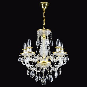 Casa Padrino Luxus Barock Kristall Kronleuchter Gold  50 x H. 54 cm - Prunkvolle Messing Kronleuchter mit b�hmischem Kristallglas - Barock M�bel - Edel & Prunkvoll