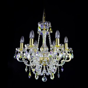 Casa Padrino Luxus Barock Kristall Kronleuchter Gold  50 x H. 55 cm - Prunkvolle Messing Kronleuchter mit b�hmischem Kristallglas - Barock M�bel - Edel & Prunkvoll