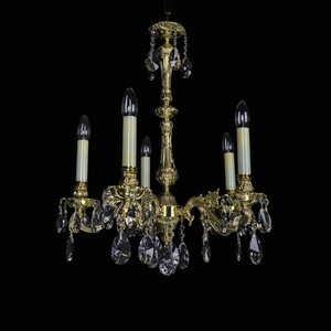 Casa Padrino Luxus Barock Kristall Kronleuchter Gold  50 x H. 68 cm - Prunkvolle Messing Kronleuchter mit b�hmischem Kristallglas - Barock M�bel - Edel & Prunkvoll