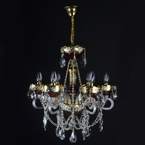 Casa Padrino Luxus Barock Kristall Kronleuchter Gold  53 x H. 58 cm - Prunkvolle Messing Kronleuchter mit b�hmischem Kristallglas - Barock M�bel - Edel & Prunkvoll