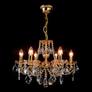 Casa Padrino Luxus Barock Kristall Kronleuchter Gold  54 x H. 39 cm - Prunkvolle Messing Kronleuchter mit b�hmischem Kristallglas - Barock M�bel - Edel & Prunkvoll