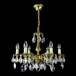 Casa Padrino Luxus Barock Kristall Kronleuchter Gold  54 x H. 40 cm - Prunkvolle Messing Kronleuchter mit b�hmischem Kristallglas - Barock M�bel - Edel & Prunkvoll