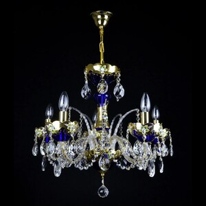 Casa Padrino Luxus Barock Kristall Kronleuchter Gold  54 x H. 52 cm - Prunkvolle Messing Kronleuchter mit b�hmischem Kristallglas - Barock M�bel - Edel & Prunkvoll