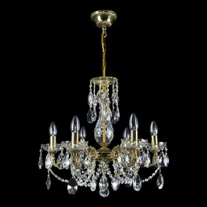 Casa Padrino Luxus Barock Kristall Kronleuchter Gold  54 x H. 52 cm - Prunkvolle Messing Kronleuchter mit b�hmischem Kristallglas - Barock M�bel - Edel & Prunkvoll