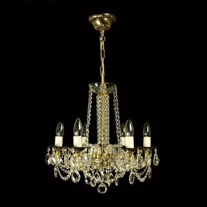 Casa Padrino Luxus Barock Kristall Kronleuchter Gold  55 x H. 50 cm - Prunkvolle Messing Kronleuchter mit b�hmischem Kristallglas - Barock M�bel - Edel & Prunkvoll